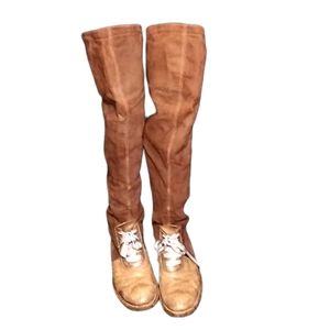 Brunello Cucinelli Tall Leather/Suede Riding Boots